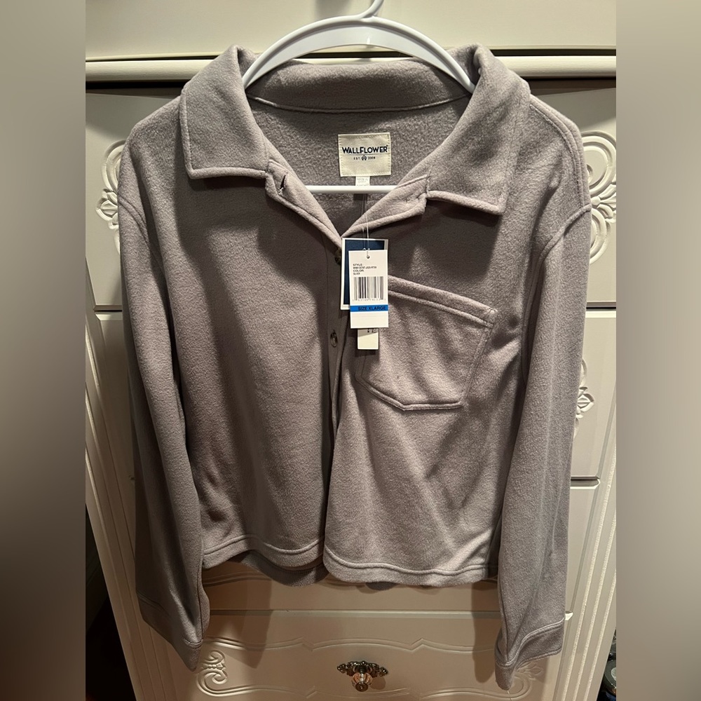 Grey Plush Button Down